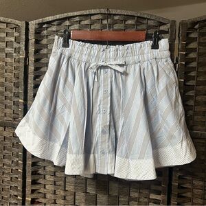 Aerie blue striped Aline skort brand new blue gray white